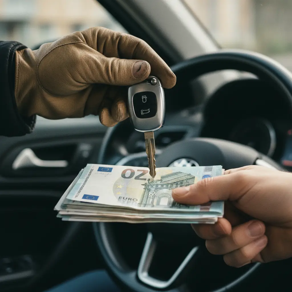 Vol organisé lors des essais de voiture