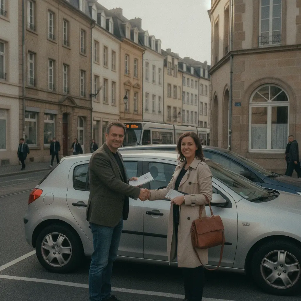 Remise des cles et des documents lors de la vente d'une voiture au Luxembourg